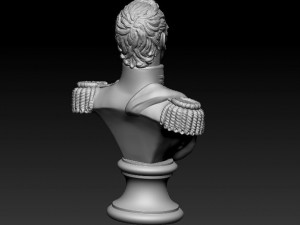 russian officer bust 3D 打印模型