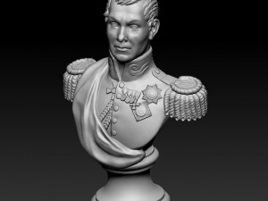 russian officer bust 3D 打印模型