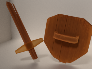 shield-sword-wood 3D मॉडल