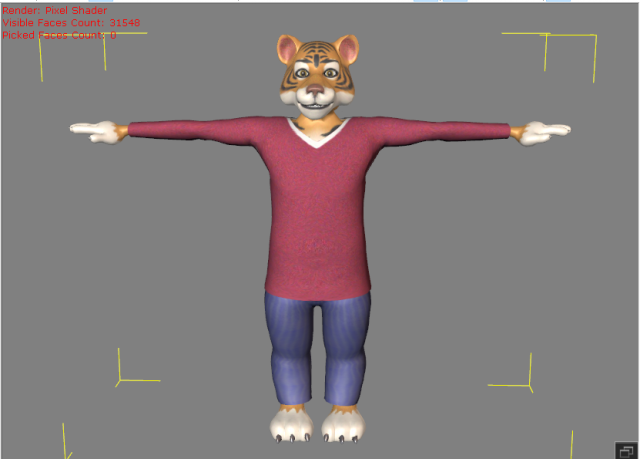 tiger cartoon character 3D 모델 .c4d .max .obj .3ds .fbx .stl .blend 