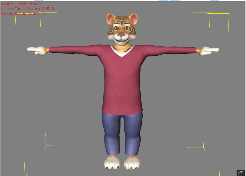 tiger cartoon character 3D Model in Cartoon 3DExport