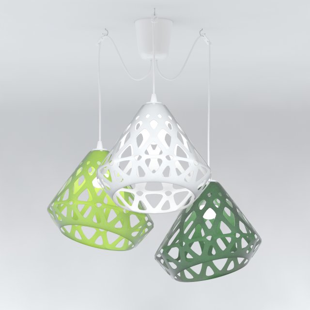 three-colored chandelier zaha light 3D Модель .c4d .max .obj .3ds .fbx .stl .blend 