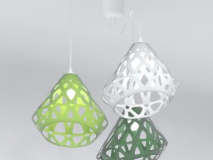 three-colored chandelier zaha light 3D Модель