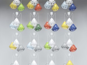 three-colored chandelier zaha light 3D Модель