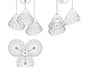 three-colored chandelier zaha light 3D Модель