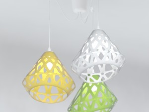three-colored chandelier zaha light 3D Модель