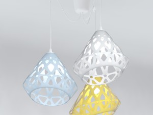 three-colored chandelier zaha light 3D Модель
