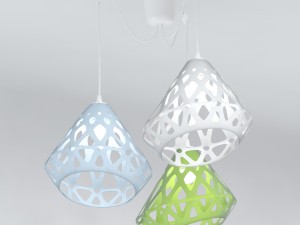 three-colored chandelier zaha light 3D Модель