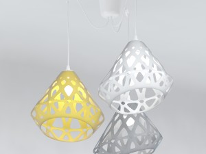 three-colored chandelier zaha light 3D Модель