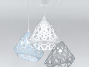 three-colored chandelier zaha light 3D Модель