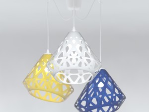 three-colored chandelier zaha light 3D Модель
