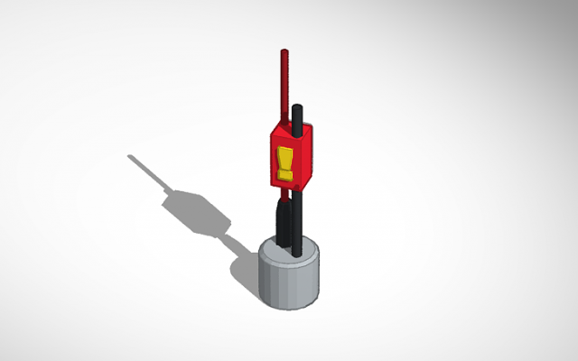 electrical stand post w- caution display 3d print Modelo de Impressão 3D .c4d .max .obj .3ds .fbx .stl .blend 