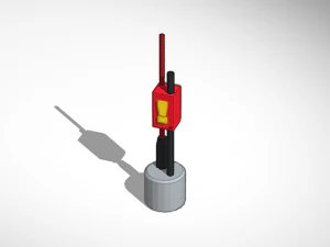 注意表示付き電気スタンドポスト 3D プリント 3Dプリントモデル