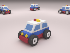 4 wooden vehicles 3D Model