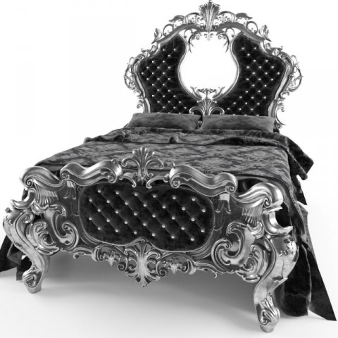classical bed 3D Model .c4d .max .obj .3ds .fbx .stl .blend 