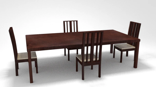 kitchen dining table full set 3D Model .c4d .max .obj .3ds .fbx .stl .blend 