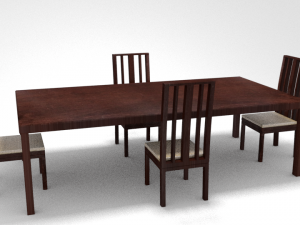 kitchen dining table full set 3D Model