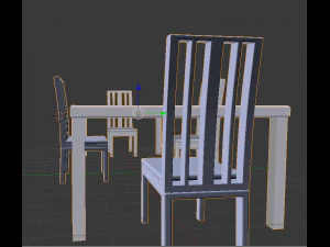 kitchen dining table full set 3D Model