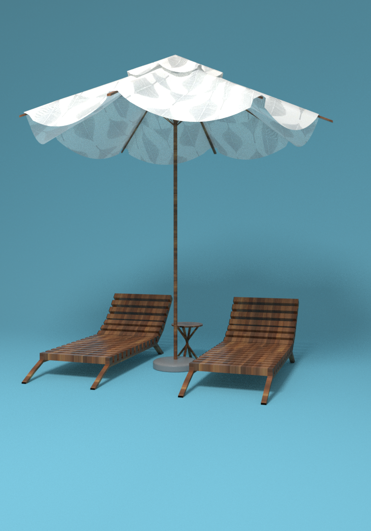 Chair And Umbrella Free 3d Model In Miscellaneous 3dexport