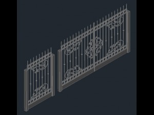 wrought-iron gates and gate 3D Models