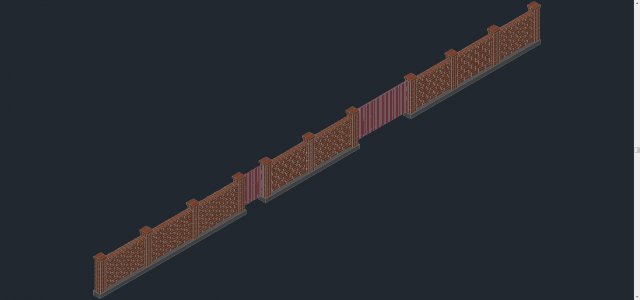fence brick 3D मॉडल .c4d .max .obj .3ds .fbx .stl .blend 
