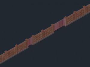 fence brick Modelo 3D