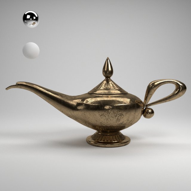 alladin lamp 3D Model .c4d .max .obj .3ds .fbx .stl .blend 