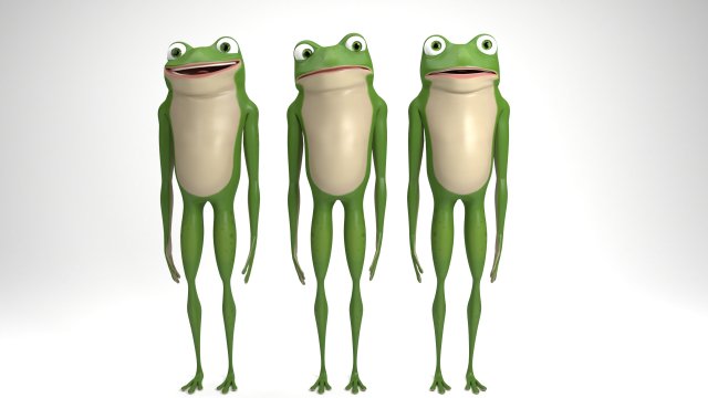 cartoon frog 3D Model .c4d .max .obj .3ds .fbx .stl .blend 