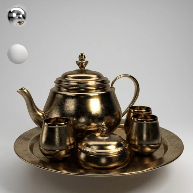 tea set 3D Model .c4d .max .obj .3ds .fbx .stl .blend 