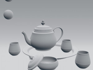 tea set Modelo 3D