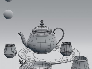 tea set Modelo 3D