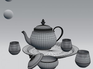 tea set Modelo 3D