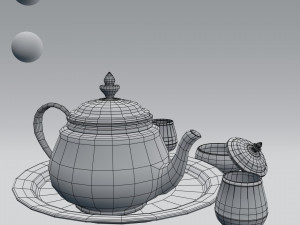 tea set Modelo 3D