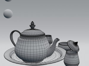 tea set Modelo 3D