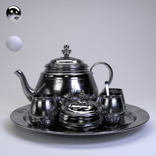 tea set Modelo 3D .c4d .max .obj .3ds .fbx .stl .blend 
