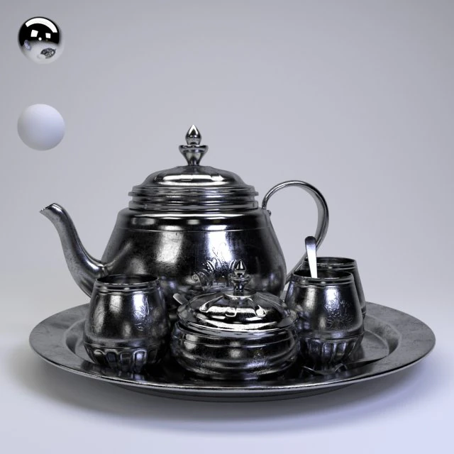 tea set 3D Model .c4d .max .obj .3ds .fbx .stl .blend