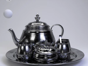 set da t&egrave; Modello 3D