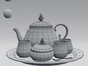 tea set Modelo 3D