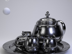 tea set Modelo 3D