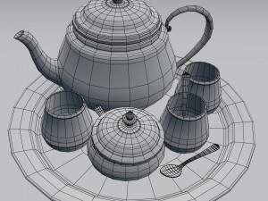tea set Modelo 3D