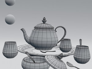 tea set Modelo 3D