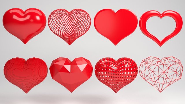 heart 3D Model .c4d .max .obj .3ds .fbx .stl .blend 
