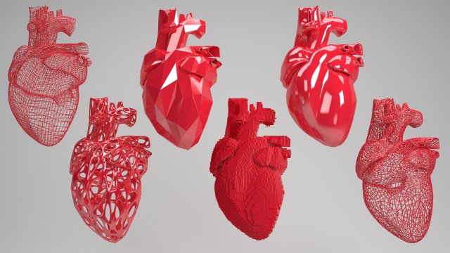heart 3D Модель .c4d .max .obj .3ds .fbx .stl .blend