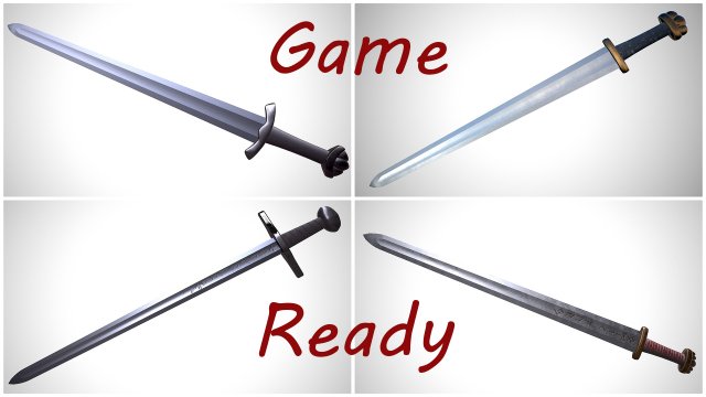 viking swords pack 1 3D Model .c4d .max .obj .3ds .fbx .stl .blend 