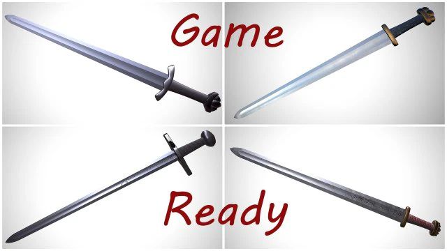 viking swords pack 1 3D Model .c4d .max .obj .3ds .fbx .stl .blend 