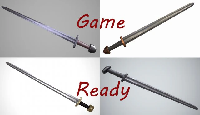 viking swords pack 2 3D Model .c4d .max .obj .3ds .fbx .stl .blend 