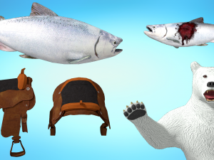 5 in 1 realistic bear pack 3Dモデル