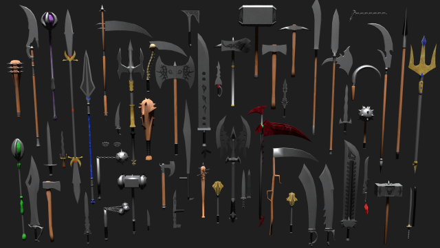 mega melee pack 3D Model .c4d .max .obj .3ds .fbx .stl .blend 