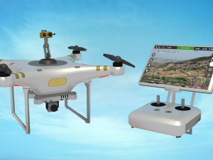 drone with turret and controller 3D Model