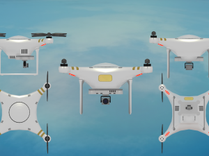drone with turret and controller Modelo 3D